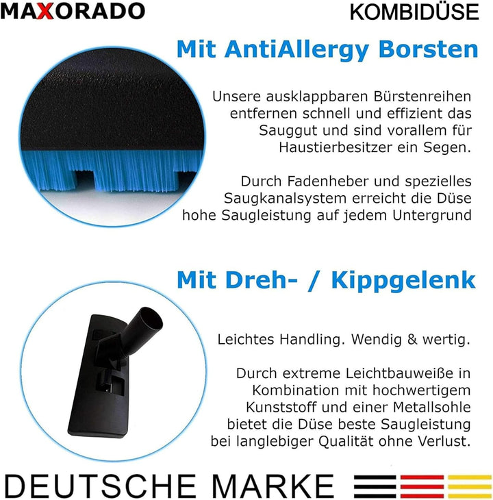 Kombidüse kompatibel mit Hompany SmartVac 11 V15A Bodendüse Düse Ersatzteil für Akku Stil Staubsauge