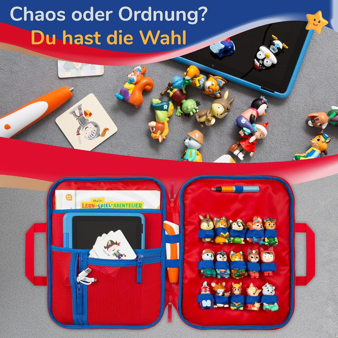 GRINSEZWERGE Tasche für Edurino & Tonie Figuren, TipToi Stift und Kinder Tablet | Sammel-Mäppchen mi