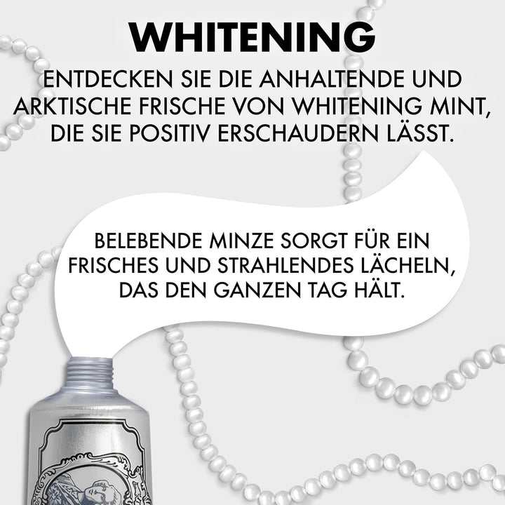 Marvis Whitening Mint Zahnpasta, 3 × 85 ml, Whitening Zahnpasta fördert eine natürliche Zahnaufhellu