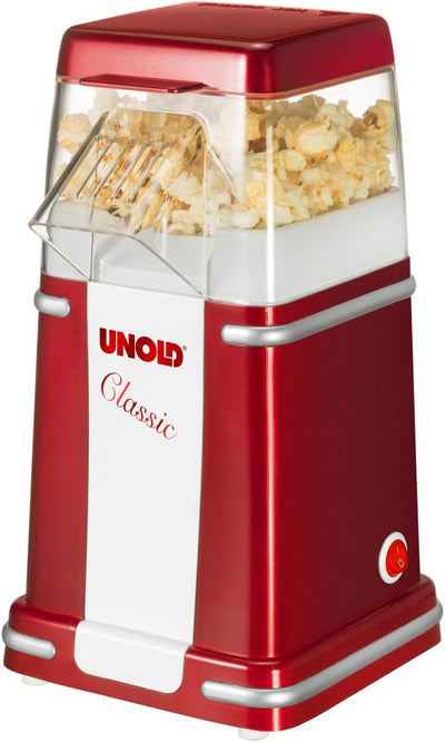 Unold 48525 Classic Popcorn-Maker Rot, Weiss, 900 W, 220 V, (B x H) 215 mm x 258 mm A (B x H) 215 mm