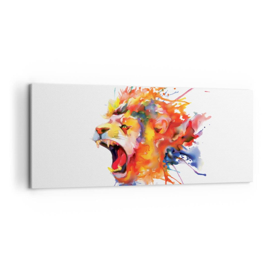 Wandbilder Dekoration Wohnzimmer Löwe modern Malerei Tier Panorama Bilder auf Leinwand 120x50cm Lein