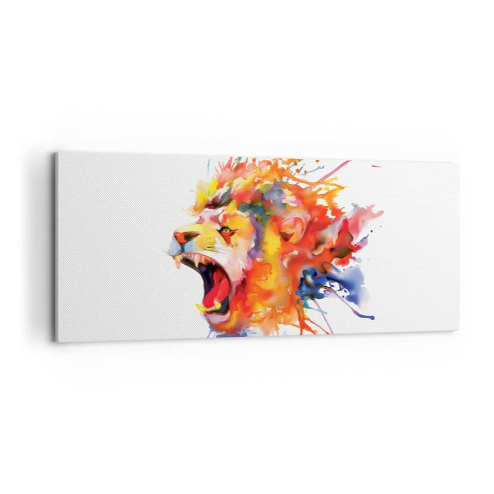 Wandbilder Dekoration Wohnzimmer Löwe modern Malerei Tier Panorama Bilder auf Leinwand 120x50cm Lein