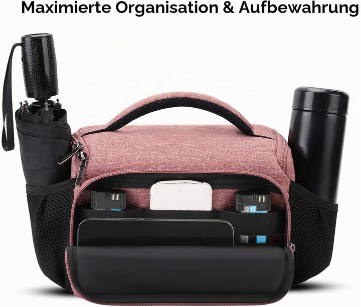 DOMISO SLR DSLR Kameratasche Wasserdicht Fototasche, Rosa, Rosa