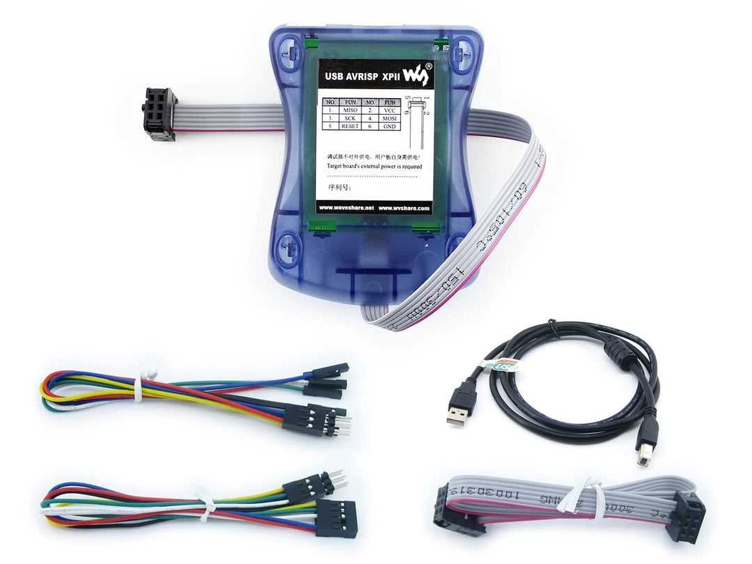 Waveshare ATMEL AVR Programmer USB AVRISP XPII Compatible Atmel at AVR ISP mk2 mkII In-System Progra