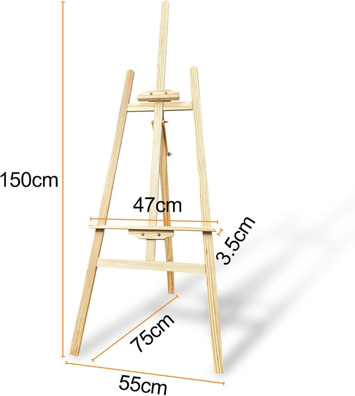 Frevoitna Staffelei Holz Gross 150Cm, Verstellbare Leinwand Ständer, Feldstaffelei, Staffeleien, Sta