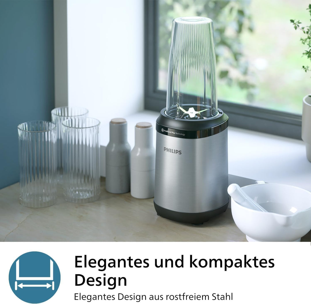 Philips 5000 Series Standmixer - Mini Smoothie Maker, Abnehmbare Klingen, 700ml Becher, ProBlend Plu