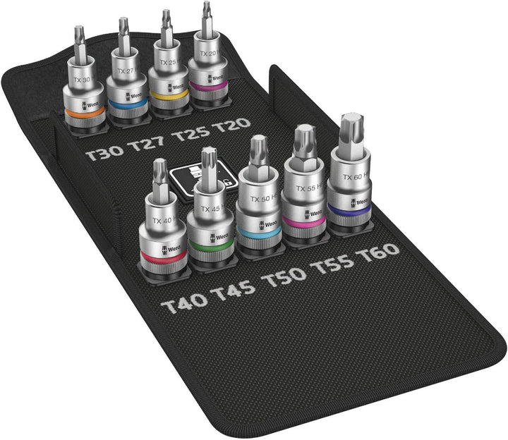 Wera 05004202001 8767 C HF Bit-Sortiment, 1 Zyklop Bitnuss-Satz TORX, mit Haltefunktion, 60 mm, 9 St
