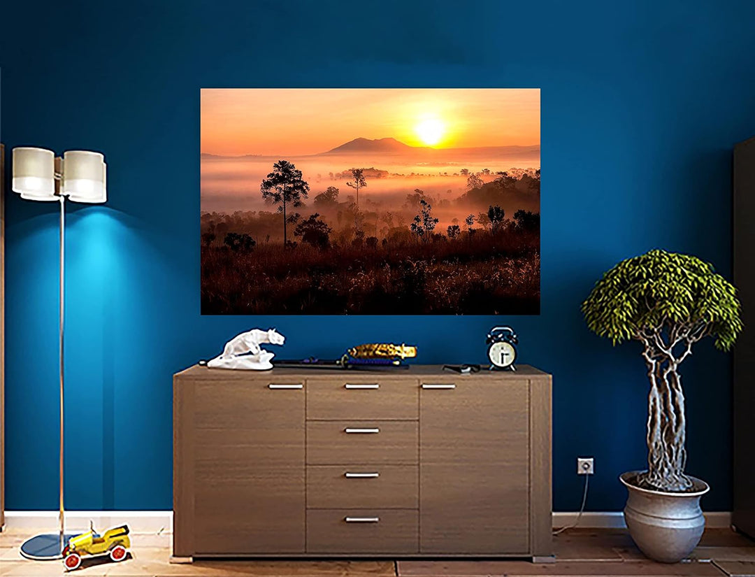 Leinwanddruck, Motiv: Sonnenuntergang in afrikanischer Landschaft, Heimdekoration, Wandkunst, Bilder