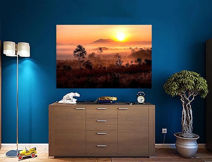 Leinwanddruck, Motiv: Sonnenuntergang in afrikanischer Landschaft, Heimdekoration, Wandkunst, Bilder