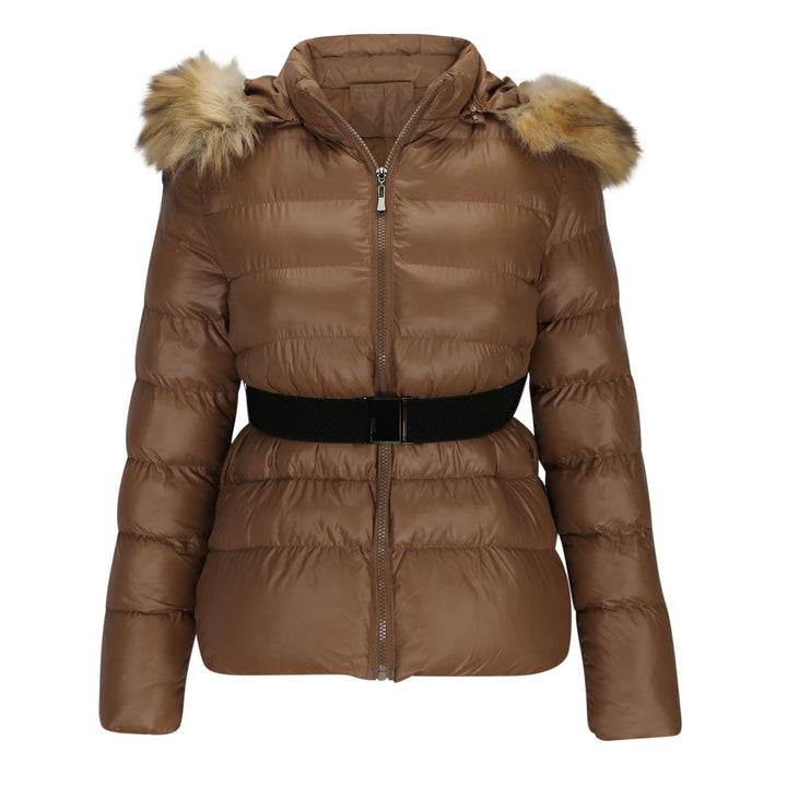 Damen Jacke Steppjacke Warme Winter Übergangsjacke Gesteppt Stepp Wintermantel mit Gürtel Daunenmant