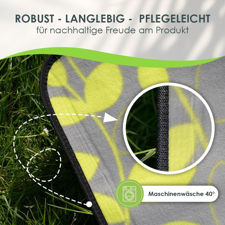 heimtexland XL Picknickdecke wasserdicht Outdoor Strandmatte Isomatte waschbar Campingdecke faltbar