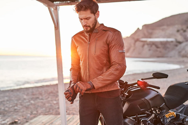 SHIMA HUNTER Motorradjacke Herren | Vintage Biker-Lederjacke Belüftet mit CE Rücken, Schulter und El