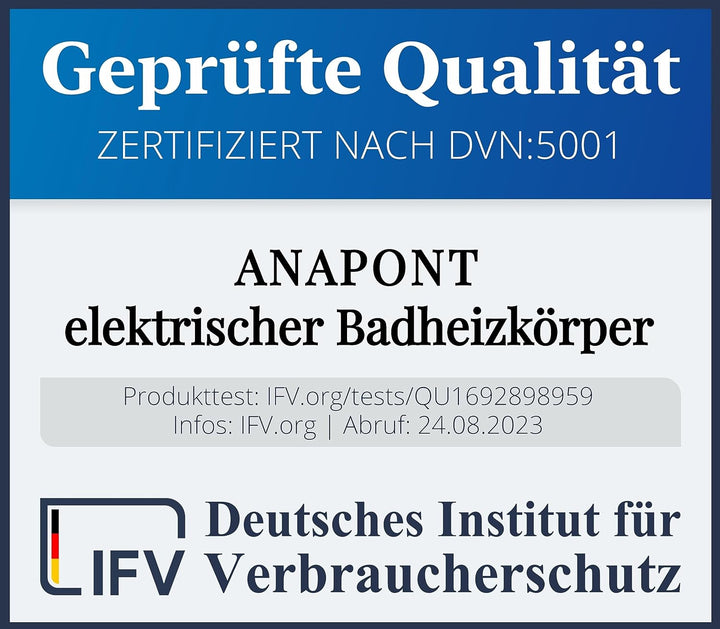 anapont elektrischer Badheizkörper - Chrom gerade - Timer-Funktion - Handtuchheizkörper - Badheizung