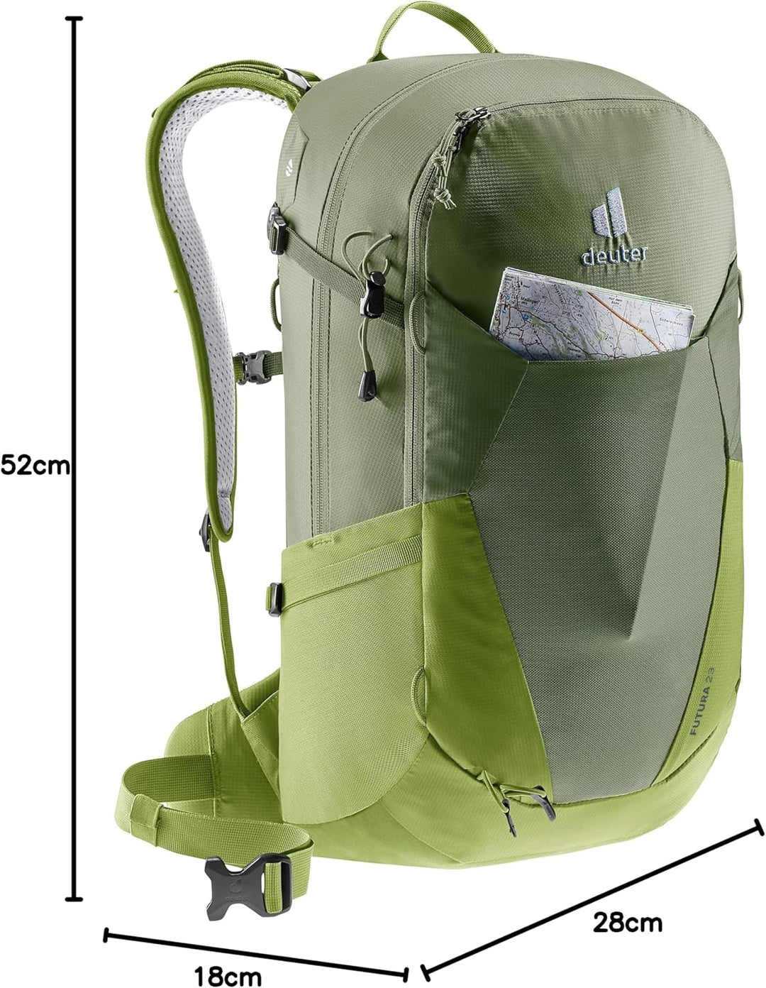 deuter Herren Futura 23 Wanderrucksack (1er Pack) 23 L Khaki-meadow, 23 L Khaki-meadow