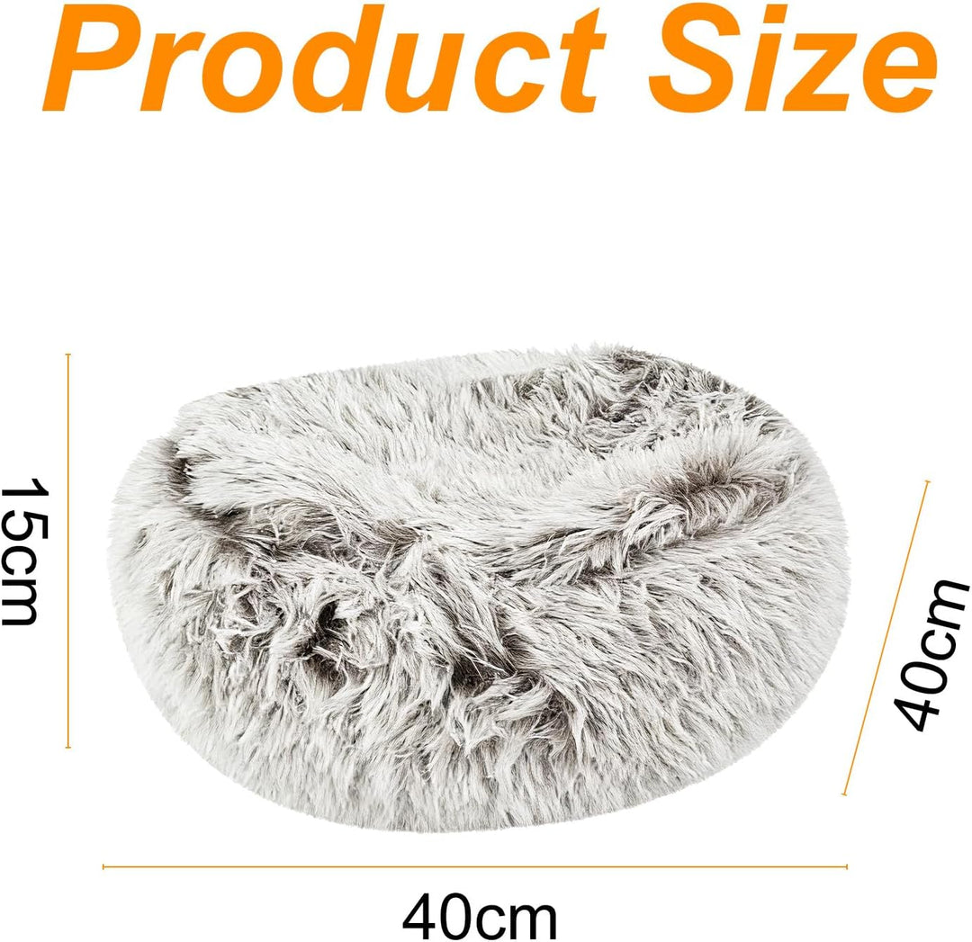 Katzenbett, Katzenhöhle mit rutschfeste Unterseite, Katzenkissen mit Plüsch Kapuze, Katzenschlafsack