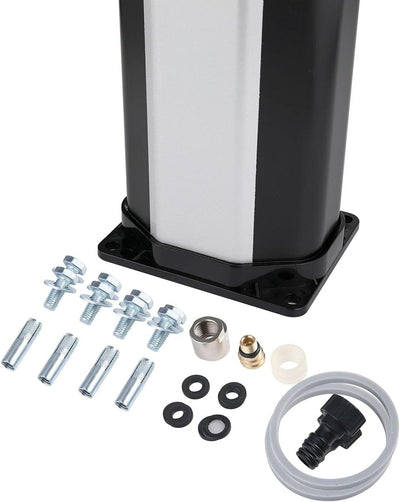 Strattore Solardusche für Garten in Silber-schwarz, 35 Liter, 216cm, warmes Wasser bis 60°C, Fussdus