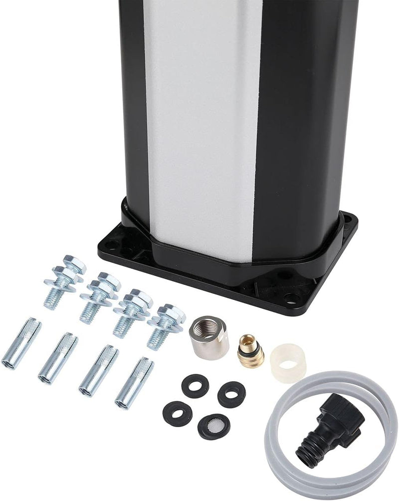 Strattore Solardusche für Garten in Silber-schwarz, 35 Liter, 216cm, warmes Wasser bis 60°C, Fussdus