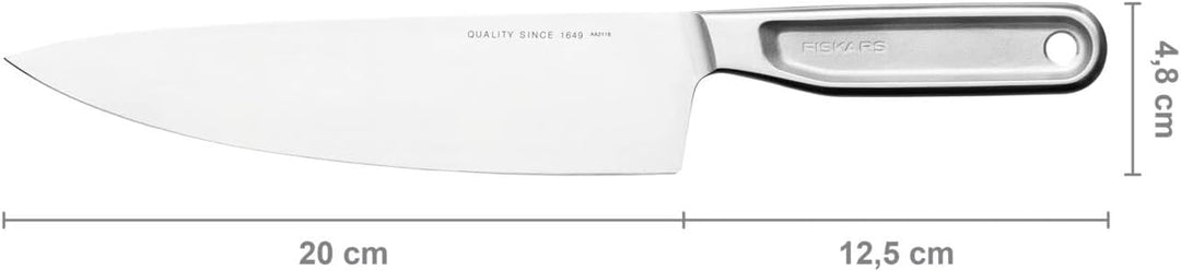 Fiskars All Steel Kochmesser, Gross, Gesamtlänge: 32,5 cm, Japanischer Aichi-Hartstahl, 1062882 Koch