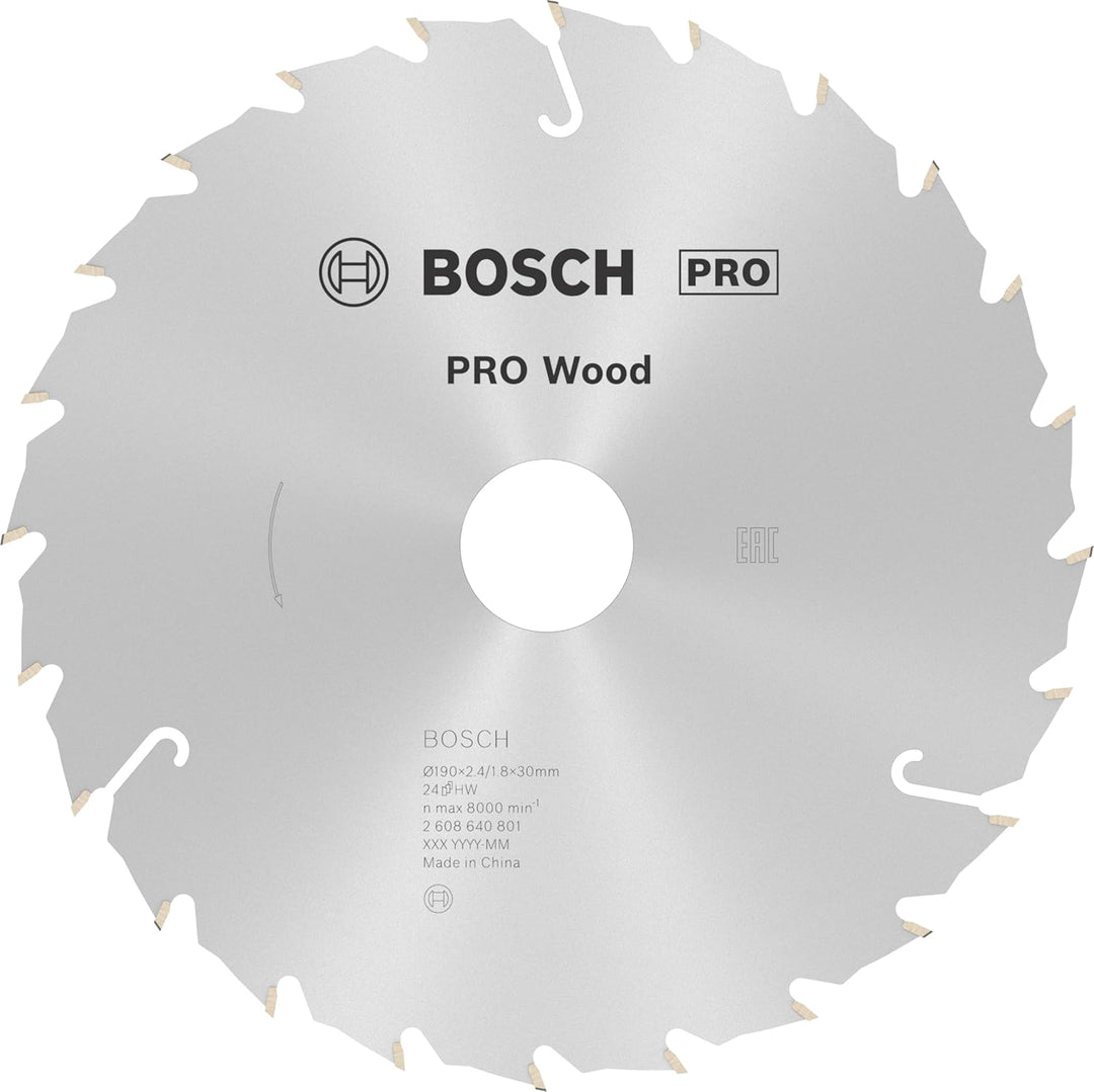 Bosch 1x PRO Wood Kreissägeblatt für Akku-Handkreissägen (für Weichholz, Hartholz, Ø mm, Professiona