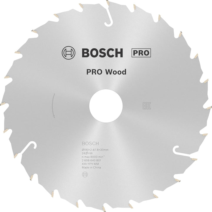 Bosch 1x PRO Wood Kreissägeblatt für Akku-Handkreissägen (für Weichholz, Hartholz, Ø mm, Professiona