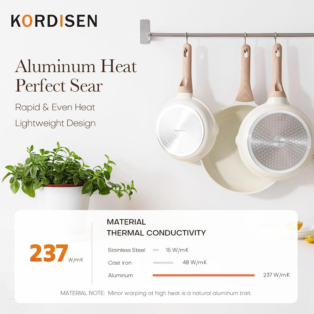 Kordisen 20 cm Keramik Bratpfanne mit Deckel, Antihaft Keramik Pfanne Induktion, Gesund und Ungiftig
