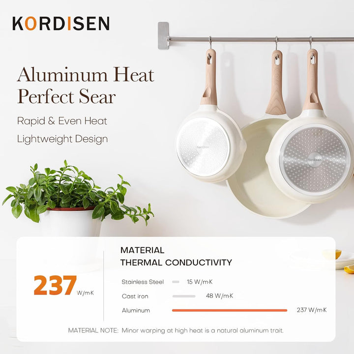 Kordisen 24 cm Keramik Bratpfanne mit Deckel, Antihaft Keramik Pfanne Induktion, Gesund und Ungiftig