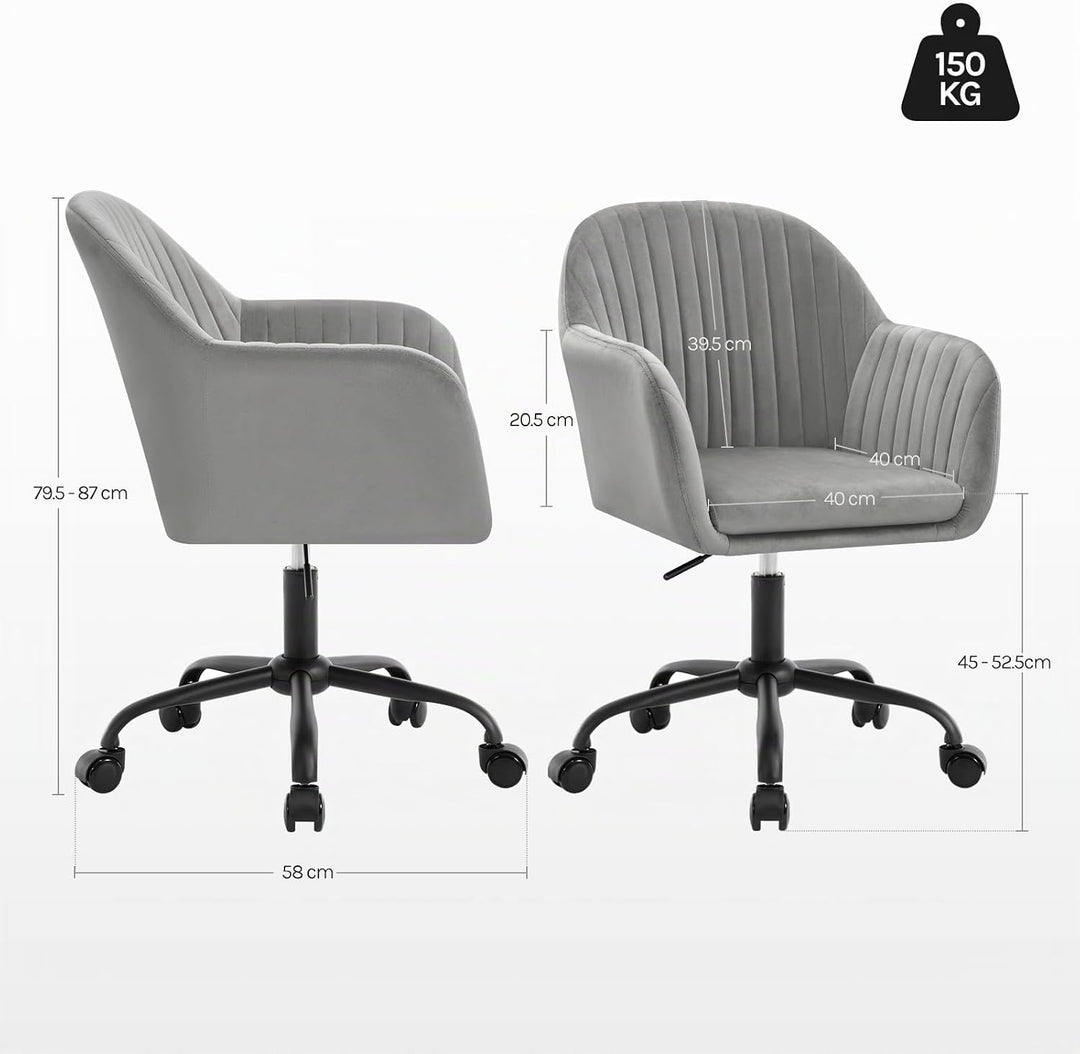 WOLTU Schreibtischstuhl, Bürostuhl ergonomisch, Homeoffice Stuhl höhenverstellbar, Schminkstuhl mit