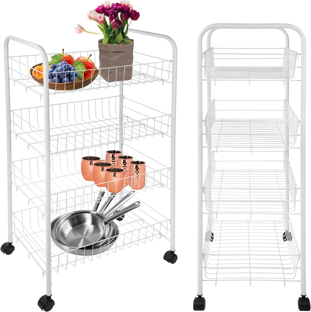 ONVAYA® Beistellwagen Susi mit 4 Körben | 39x26x76 cm | Rollwagen | Küchenwagen | Wagen | Metall | R