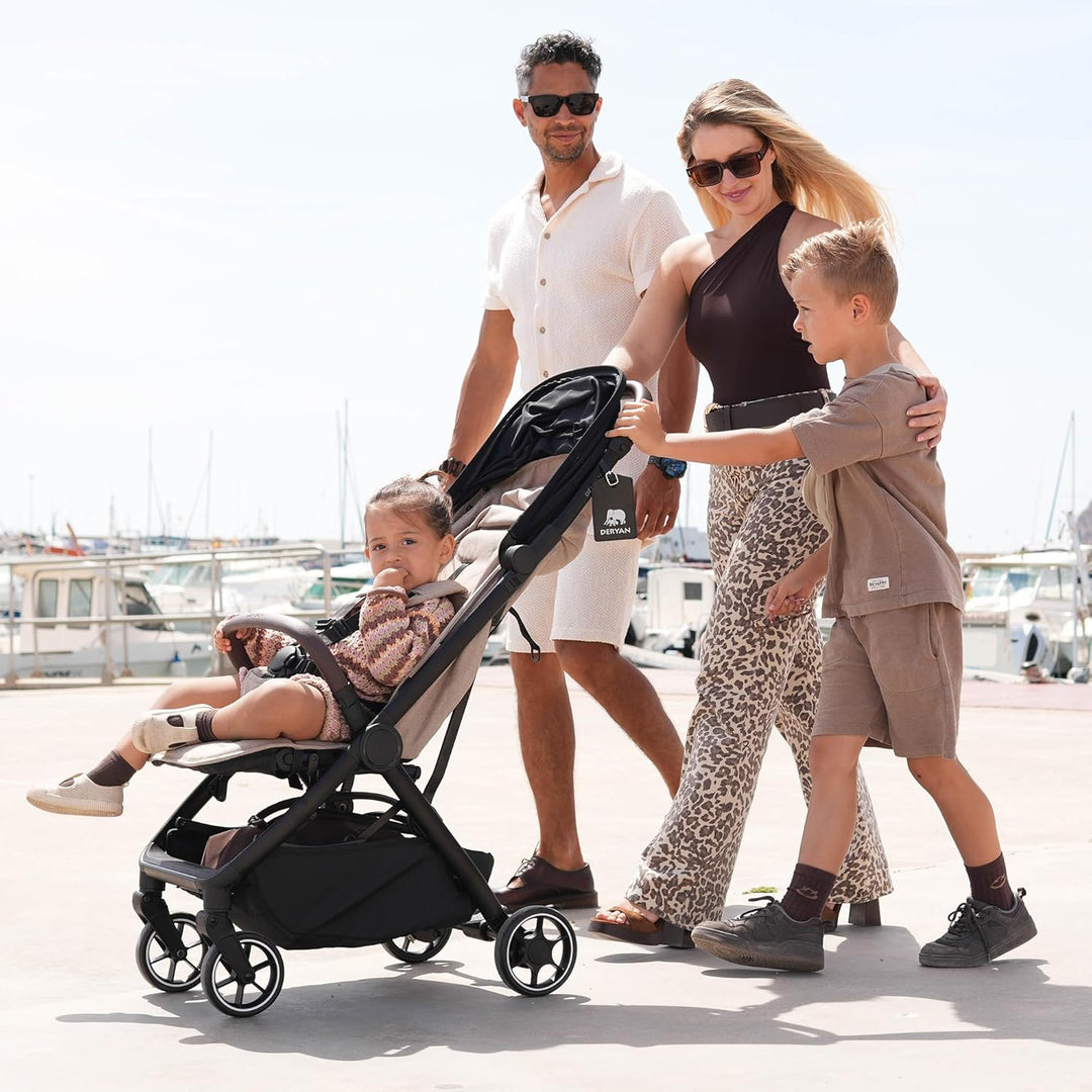 Deryan Air Reisebuggy - Leicht & kompakt - Handgepäckgrösse, faltbarer Reise-Kinderwagen mit Liegefu