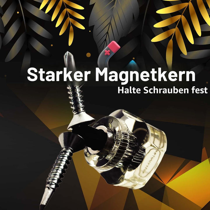 Kurzer Mini-Schraubendreher für enge Stellen, Griff aus Celluloseacetatfaser, doppelseitige Bits aus