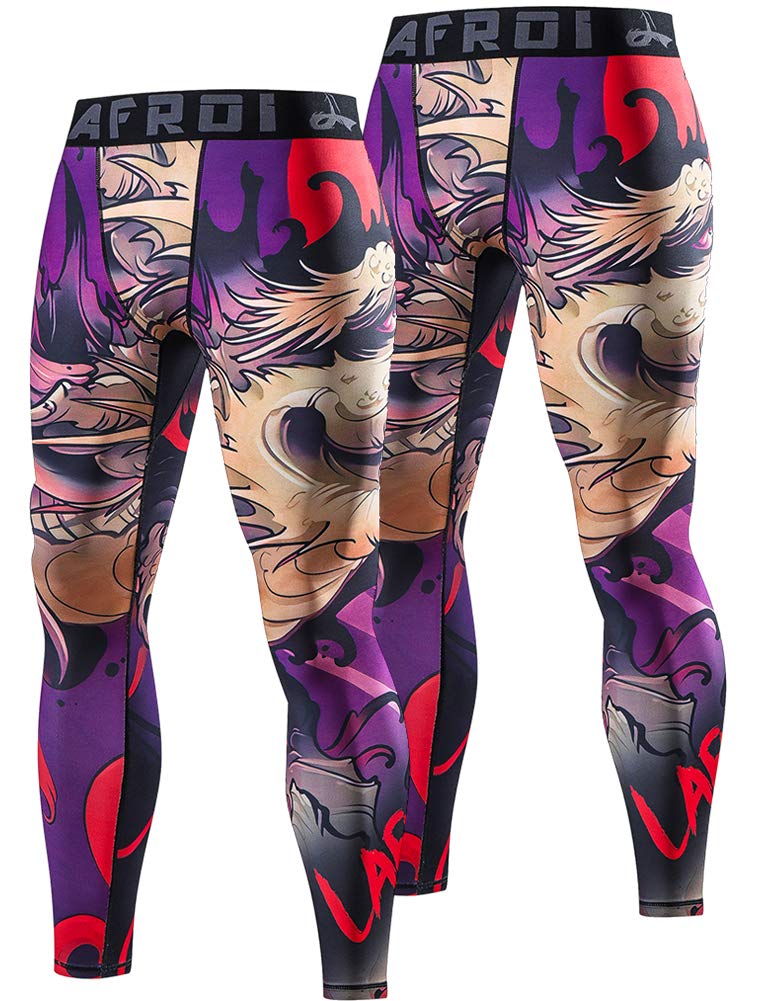 LAFROI Herren Schnelltrocknende Kompressions-Leggings-YSK08 Blood Moon X2 M, Blood Moon X2 M