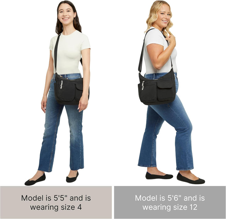 Baggallini Damen Everywhere bagg with überall Tasche mit RFID 34 Charcoal, 34 Charcoal