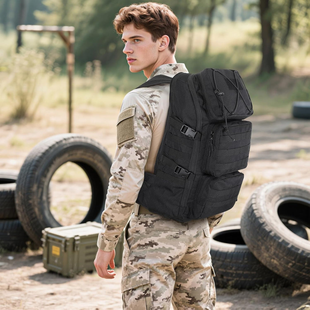 VINBAGGE Molle Rucksack Herren Wanderrucksack Taktischer Backpack Schulrucksack 900D Nylon Mehrere T