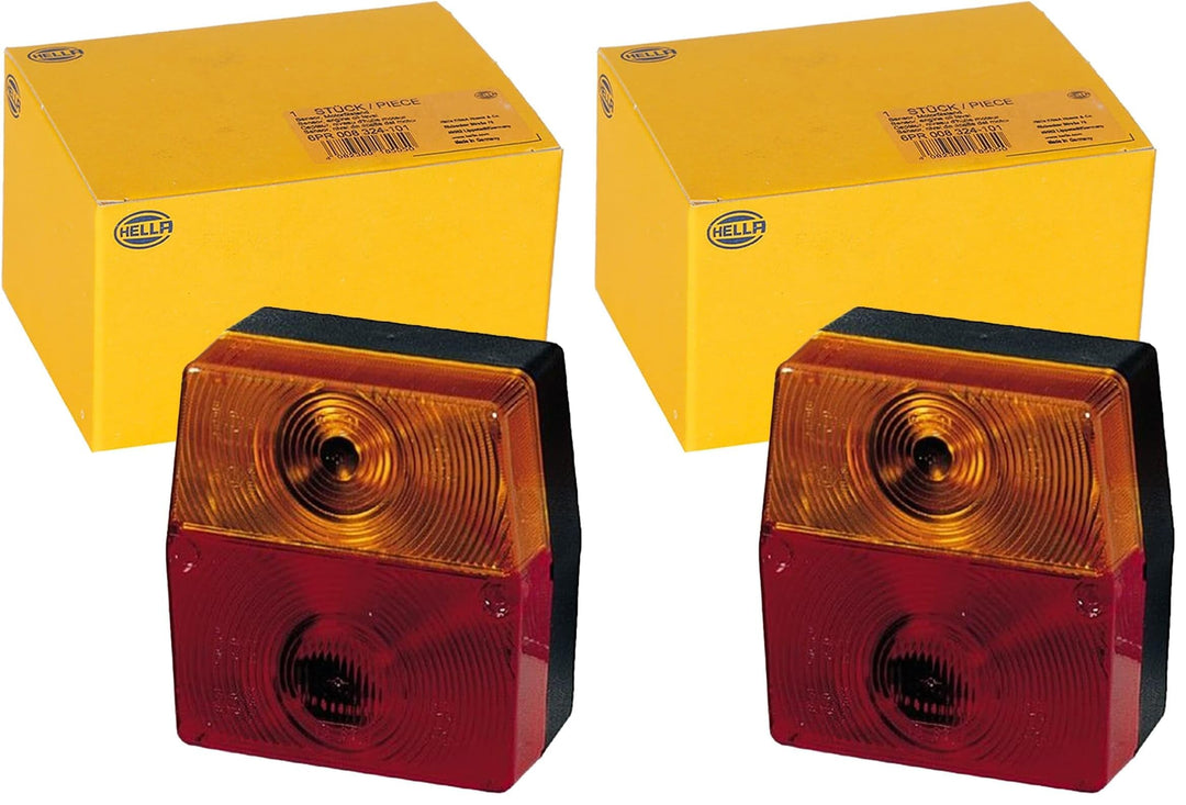 HELLA Rückleuchte - Glühlampe - 12V / 24V - Anbau/geschraubt - ECE - Lichtscheibenfarbe: rot/gelb -