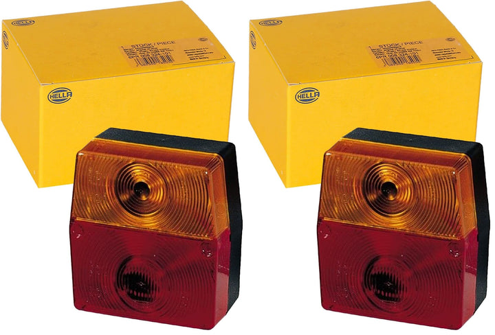 HELLA Rückleuchte - Glühlampe - 12V / 24V - Anbau/geschraubt - ECE - Lichtscheibenfarbe: rot/gelb -