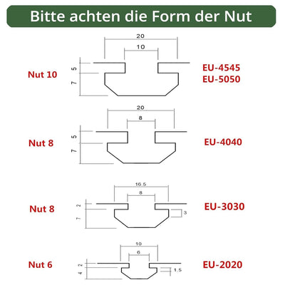 20X EYPINS ALU Streckenverbinder Nut 8, Profilverbinder 180mm für 40x40, 40x80 Aluprofile Stangenpro