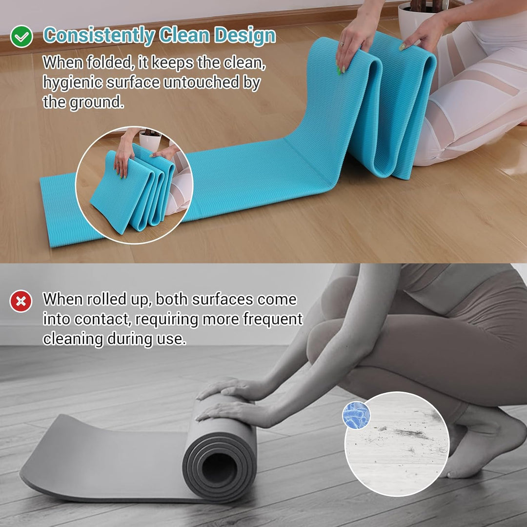 Avoalre Yogamatte 183X61CM, Faltbare Gymnastikmatte mit Tasche, 5MM Trainingsmatte 2KG Tragbare Yoga