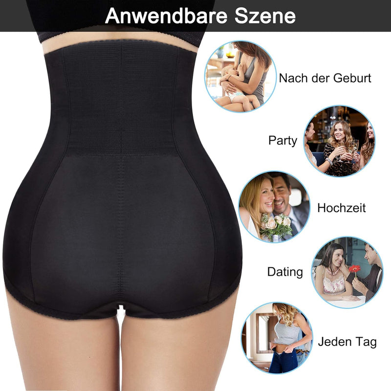 CHUMIAN Damen Figurenformend Miederslip Bauch Weg Stark Formend Miederhose Shapewear Po Push Up Unte