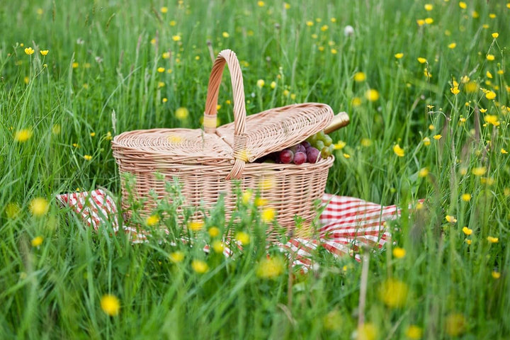 Picknickkorb aus Weide Weidenkorb mit dem Deckel grosser Aufbewahrungskorb für Obst und Gemüse Provi