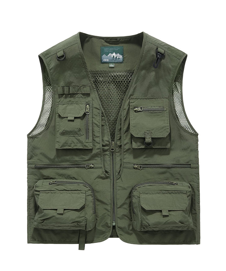 Herren Outdoor Weste Freizeit Schnelltrocknende Anglerweste mit vielen Taschen Sommer Ärmellos Jacke