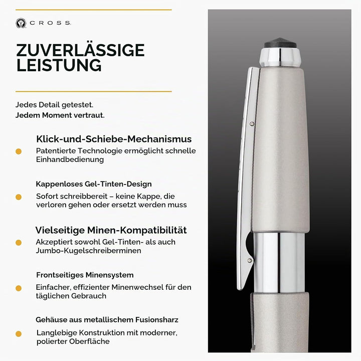 Cross Edge Rollerball (Strichstärke M, Schreibfarbe: schwarz, nachfüllbar, inkl. Premium Geschenkbox