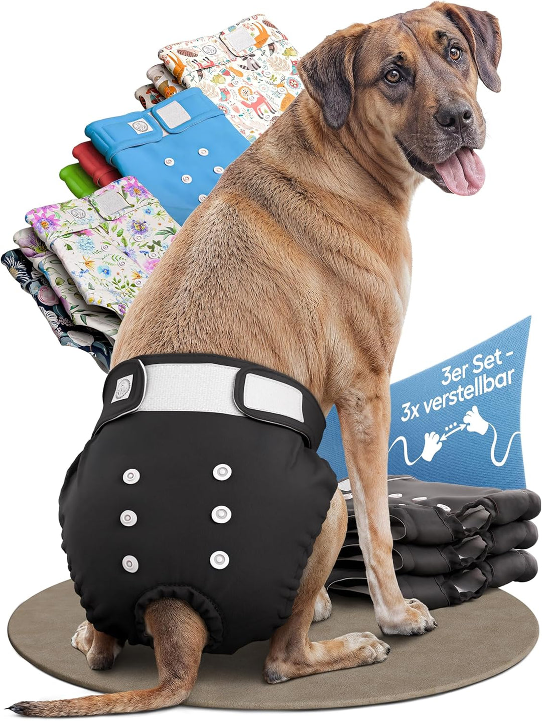 HUND IST KÖNIG® Hundewindeln für Hündinnen [3 STK] Saugstarke Läufigkeitshose für Hündinnen 3-Fach j