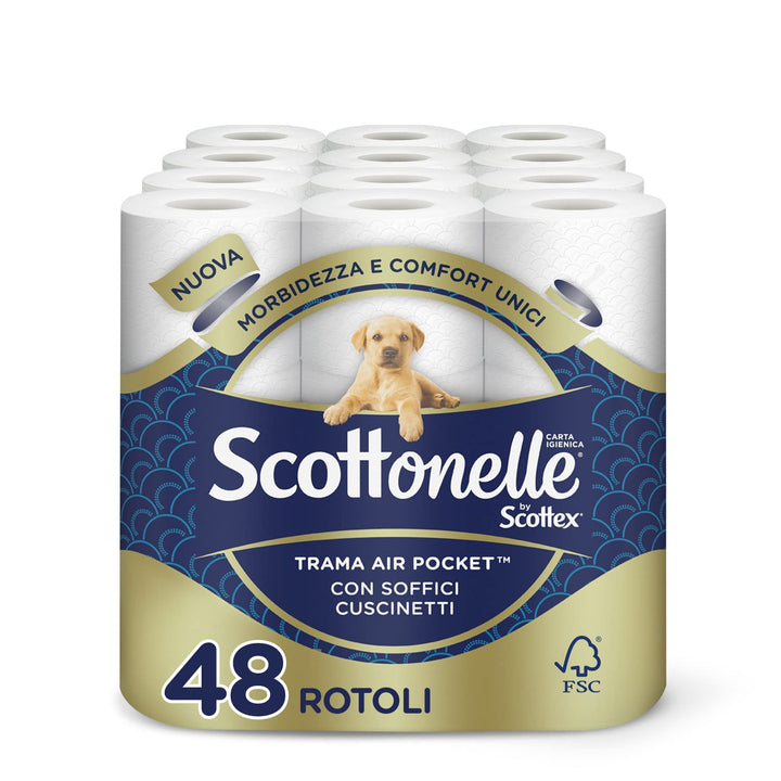 Scottonelle, Toilettenpapier, weich und geprägt 48 Unità Weiss 9 g (1er Pack), Weiss 9 g (1er Pack)