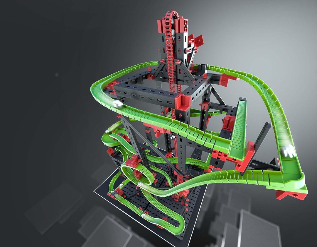 fischertechnik 536621 Kugelbahn Dynamic L2 – Bausatz für Kinder ab 9 Jahren, Lernspielzeug mit Motor