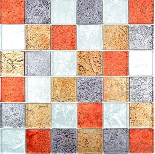 Transparentes Crystal Glasmosaik gold silber schwarz rot Struktur Wand Küche Dusche Bad Fliesenspieg