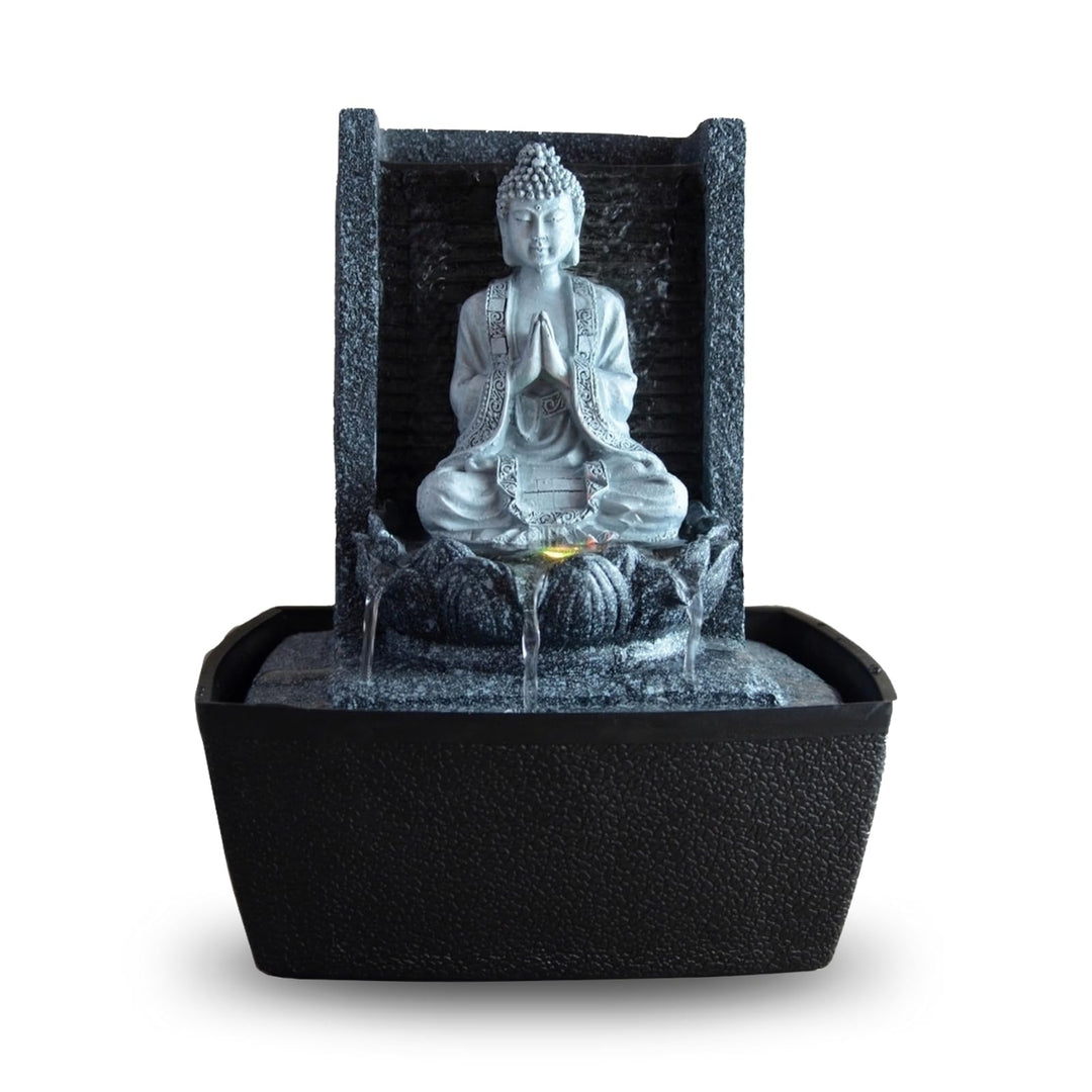 Zen Light scfrb1 Zimmerbrunnen Mauer Buddha Gebet Dunkelgrau/Schwarz 20 x 15 x