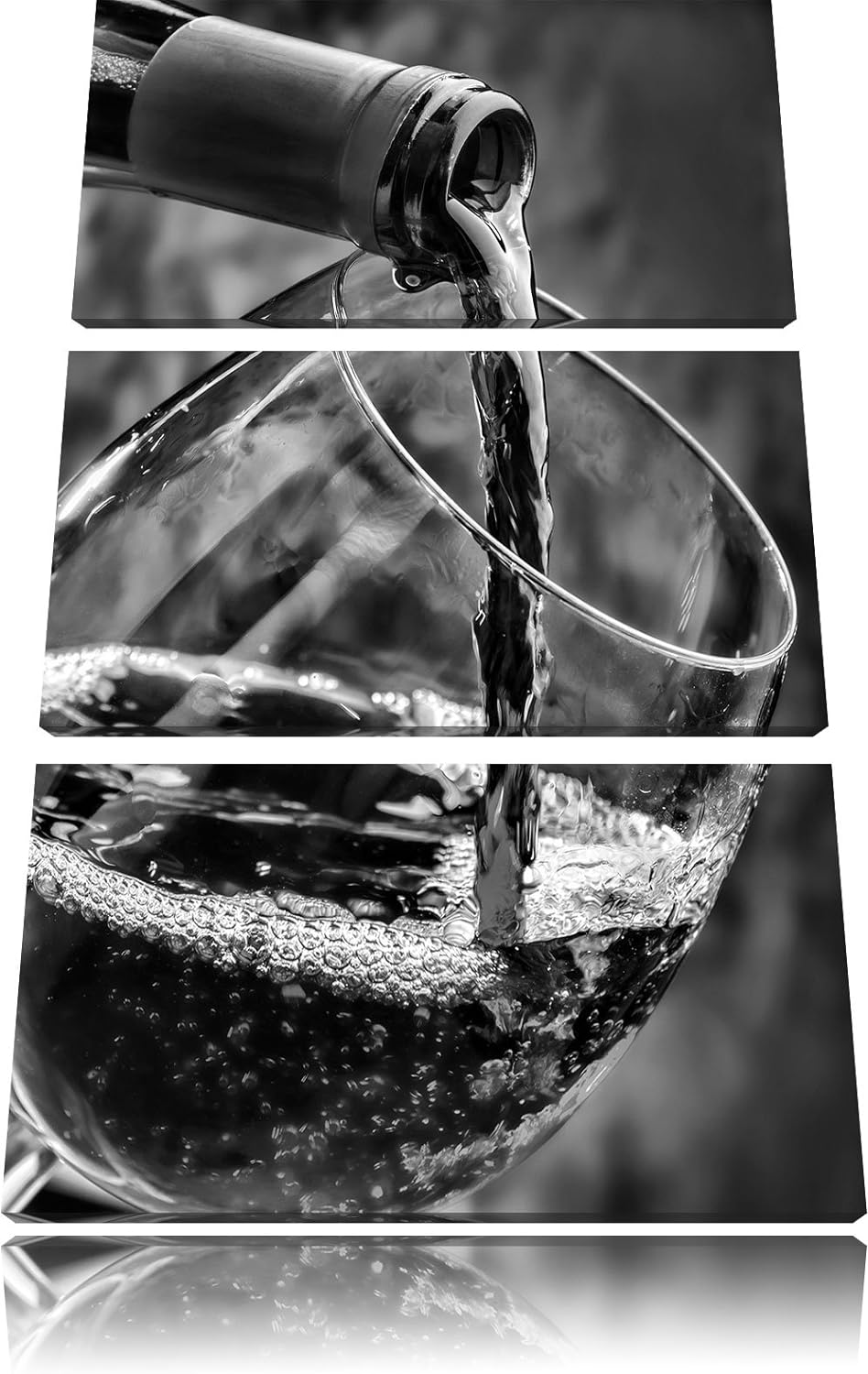 Pixxprint Edler Rotwein als Leinwandbild | Grösse: 3 Teilig (120x80) | Wandbild| Kunstdruck | fertig