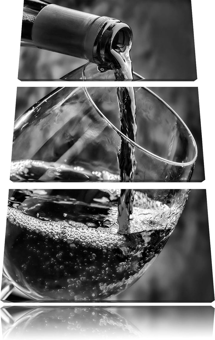 Pixxprint Edler Rotwein als Leinwandbild | Grösse: 3 Teilig (120x80) | Wandbild| Kunstdruck | fertig