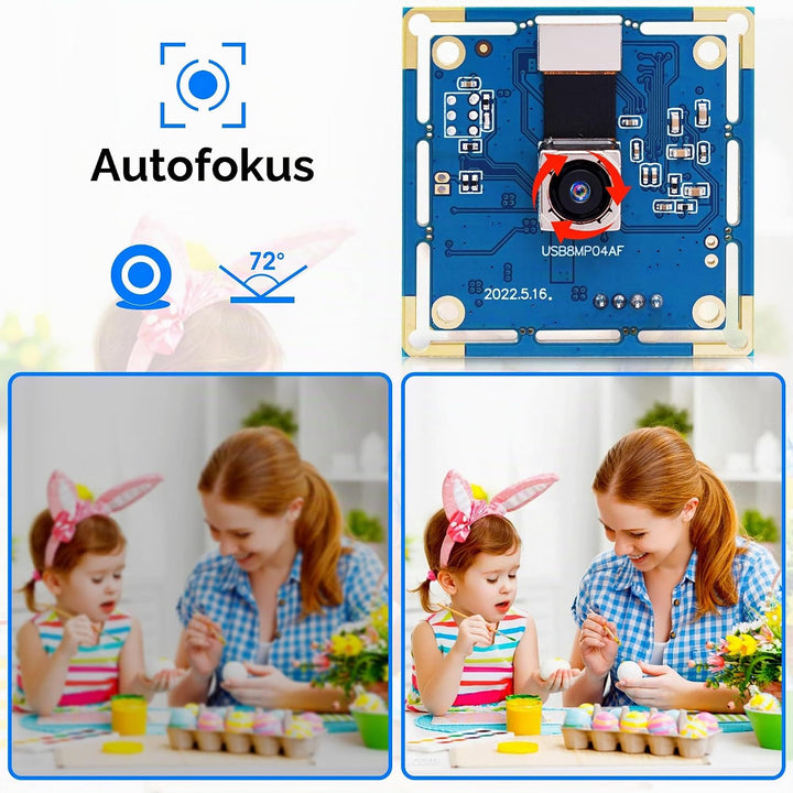 ELP 8MP USB Autofokus-Kamera für Computer und 3D-Drucker, Full HD 2448P, Lightburn Cam