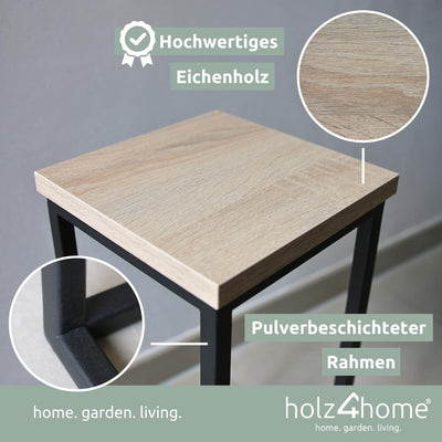 holz4home® Dekoständer aus MDF Eichenholz I Blumenständer Sonoma Eiche I Höhe: 50 cm I Dekosäule mit